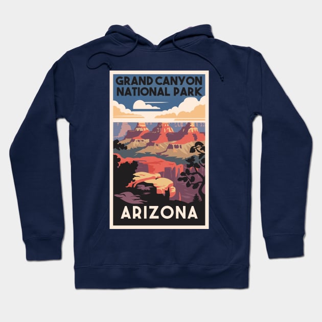 A Vintage Travel Art of the Grand Canyon National Park - Arizona - US Hoodie by goodoldvintage